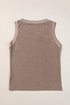 Ribbed V Neck Sleeveless Soft Jersey Knit Tank Top