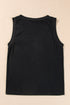 Ribbed V Neck Sleeveless Soft Jersey Knit Tank Top
