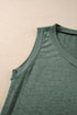 Ribbed V Neck Sleeveless Soft Jersey Knit Tank Top