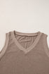 Ribbed V Neck Sleeveless Soft Jersey Knit Tank Top