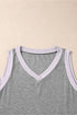 Ribbed V Neck Sleeveless Soft Jersey Knit Tank Top