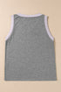 Ribbed V Neck Sleeveless Soft Jersey Knit Tank Top