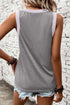 Ribbed V Neck Sleeveless Soft Jersey Knit Tank Top