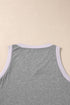Ribbed V Neck Sleeveless Soft Jersey Knit Tank Top