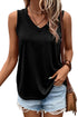 Ribbed V Neck Sleeveless Soft Jersey Knit Tank Top