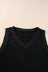 Ribbed V Neck Sleeveless Soft Jersey Knit Tank Top