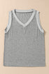 Ribbed V Neck Tank