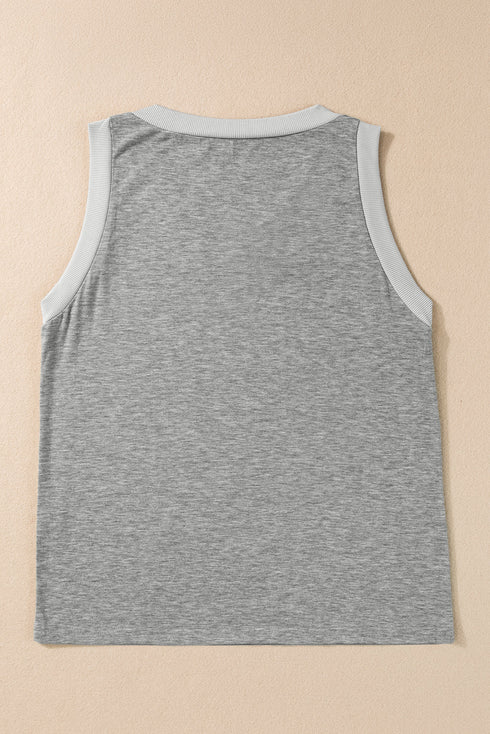 Ribbed V Neck Tank