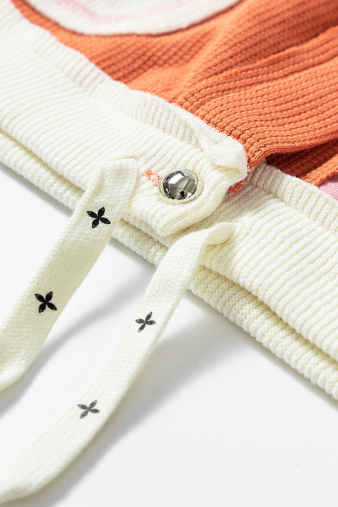 Ribbed Waffle Knit Patchwork Quilted Hooded Jacket