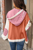 Ribbed Waffle Knit Patchwork Quilted Hooded Jacket