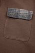 Ribbed Waffle Knit Plaid Patchwork Button Down Hooded Jacket