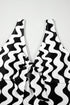 Ribbed Wavy Stripe Tie Front One Piece Swimsuit