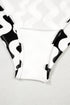Ribbed Wavy Stripe Tie Front One Piece Swimsuit