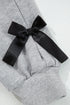 Ribbon Bow Applique Sleeve Drop Shoulder Crewneck Pullover Sweatshirt