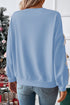 Ribbon Bow Sleeve Crew Neck Pullover Sweatshirt
