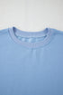 Ribbon Bow Sleeve Crew Neck Pullover Sweatshirt