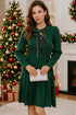 Ribbon Knot Ribbed Cable Knit Mini Sweater Dress
