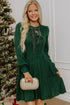 Ribbon Knot Ribbed Cable Knit Mini Sweater Dress