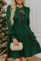 Ribbon Knot Ribbed Cable Knit Mini Sweater Dress