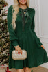 Ribbon Knot Ribbed Cable Knit Mini Sweater Dress