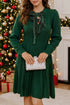 Ribbon Knot Ribbed Cable Knit Mini Sweater Dress
