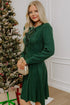 Ribbon Knot Ribbed Cable Knit Mini Sweater Dress