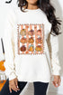Ribbon Pumpkin Graphic Crew Neck Pullover Sweatshirt