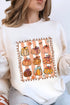 Ribbon Pumpkin Graphic Crew Neck Pullover Sweatshirt