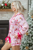Ribbon Tie Sleeve Nutcracker Pajama Set