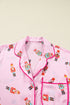Ribbon Tie Sleeve Nutcracker Pajama Set