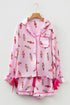 Ribbon Tie Sleeve Nutcracker Pajama Set