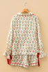Ribbon Tie Sleeve Nutcracker Pajama Set