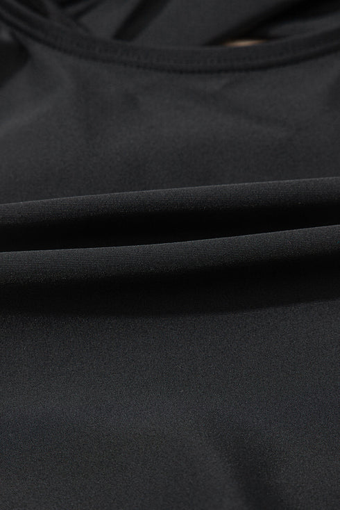 Ric Rac Trim Contrasted Patchwork Cutout One Piece Swimsuit