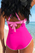 Ric Rac Trim Contrasted Patchwork Cutout One Piece Swimsuit