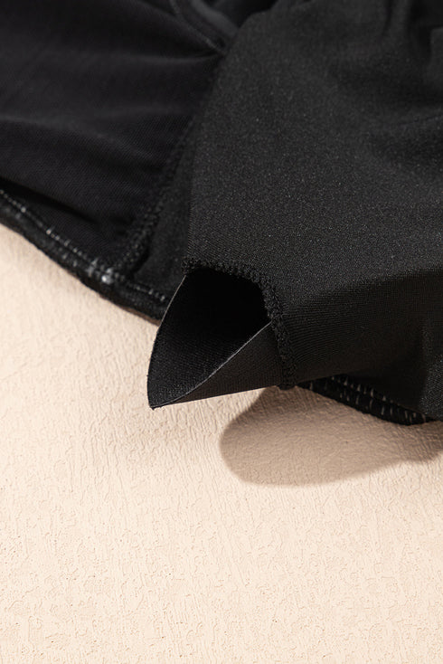 Ric Rac Trim Contrasted Patchwork Cutout One Piece Swimsuit