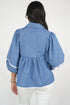 Ric Rac Trim Puff Sleeve Collared Babydoll Blouse
