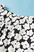 Ric Rac Trimmed Floral Print Ruffle Sleeve Cotton Blouse