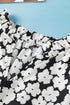 Ric Rac Trimmed Floral Print Ruffle Sleeve Cotton Blouse