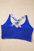 Rick Rack Trim Textured V Neck High Waist Bikinis
