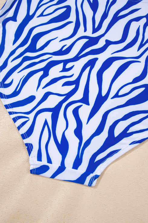 Rick Rack Trim Textured V Neck High Waist Bikinis
