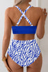Rick Rack Trim Textured V Neck High Waist Bikinis
