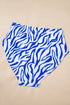 Rick Rack Trim Textured V Neck High Waist Bikinis
