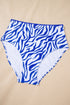 Rick Rack Trim Textured V Neck High Waist Bikinis