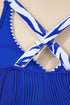 Rick Rack Trim Textured V Neck High Waist Bikinis