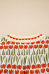 Rick Rack Tulip Print Puff Sleeve Cotton Floral Dress