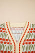 Rick Rack Tulip Print Puff Sleeve Cotton Floral Dress