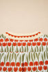 Rick Rack Tulip Print Puff Sleeve Cotton Floral Dress