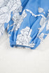 Ricrac Trim Collared Puff Sleeve Floral Print Blouse