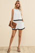 Ricrac Trim Tank Top Elastic Waist Shorts Set