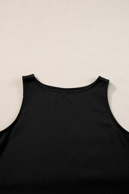 Ricrac Trim Tank Top Elastic Waist Shorts Set